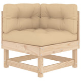 7 Piece Patio Lounge Set with Cushions Solid Wood