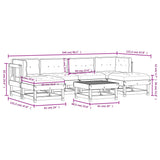 7 Piece Patio Lounge Set with Cushions Solid Wood