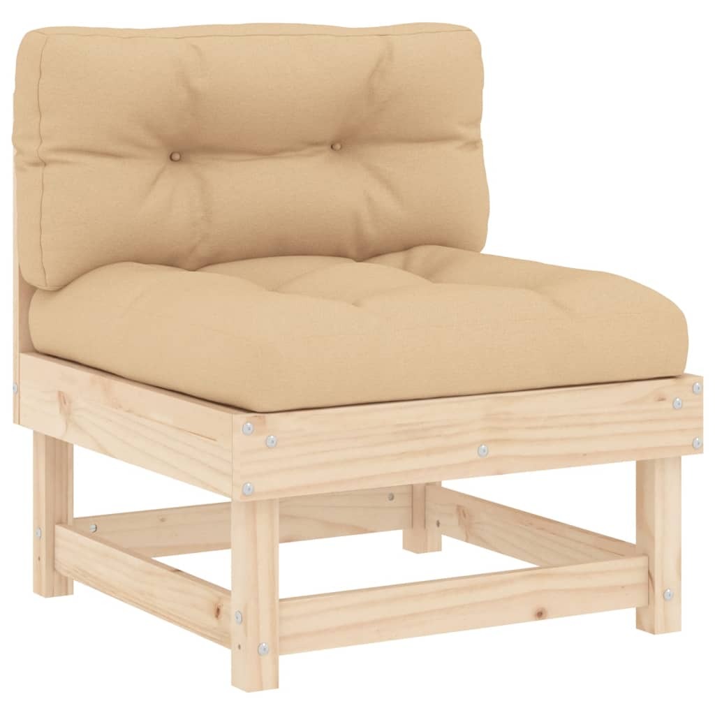 4 Piece Patio Lounge Set with Cushions Solid Wood