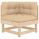 4 Piece Patio Lounge Set with Cushions Solid Wood