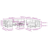 10 Piece Patio Lounge Set with Cushions Solid Wood