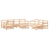 10 Piece Patio Lounge Set with Cushions Solid Wood