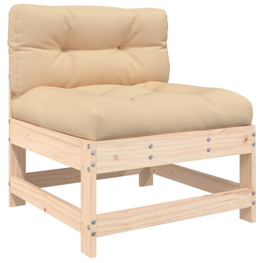10 Piece Patio Lounge Set with Cushions Solid Wood