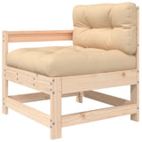 10 Piece Patio Lounge Set with Cushions Solid Wood