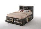 Gray Solid Wood Queen Bed Frame