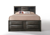 Gray Solid Wood Queen Bed Frame