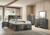 Gray Solid Wood Queen Bed Frame