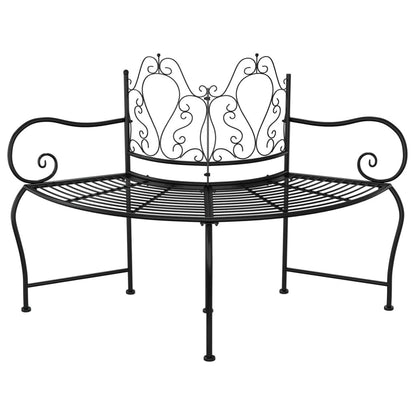 Tree Bench 59.1" Black Steel