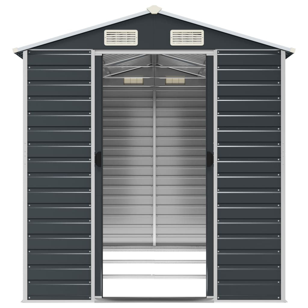 Garden Shed Anthracite 75.2"x118.1"x78" Galvanized Steel