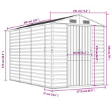 Garden Shed Anthracite 75.2"x118.1"x78" Galvanized Steel