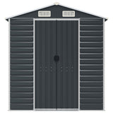 Garden Shed Anthracite 75.2"x151.6"x78" Galvanized Steel