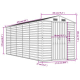 Garden Shed Anthracite 75.2"x185"x78" Galvanized Steel
