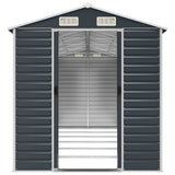 Garden Shed Anthracite 75.2"x218.5"x78" Galvanized Steel