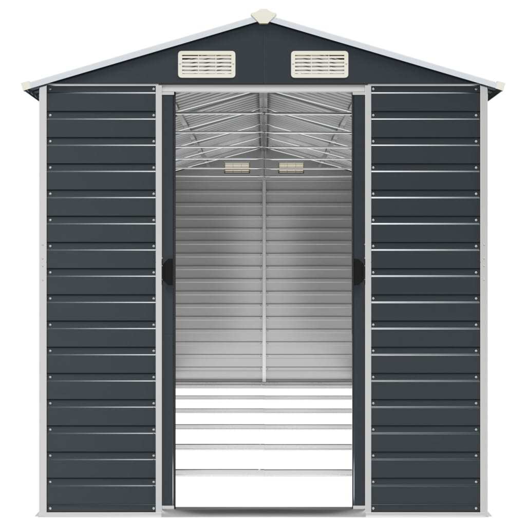 Garden Shed Anthracite 75.2"x218.5"x78" Galvanized Steel
