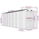 Garden Shed Anthracite 75.2"x218.5"x78" Galvanized Steel