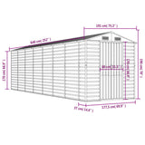 Garden Shed Anthracite 75.2"x252"x78" Galvanized Steel