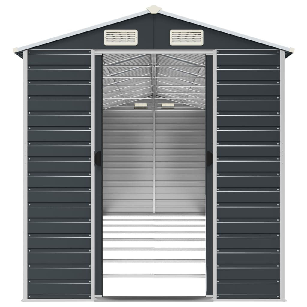 Garden Shed Anthracite 75.2"x285.4"x78" Galvanized Steel