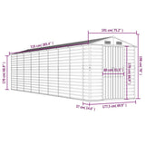 Garden Shed Anthracite 75.2"x285.4"x78" Galvanized Steel
