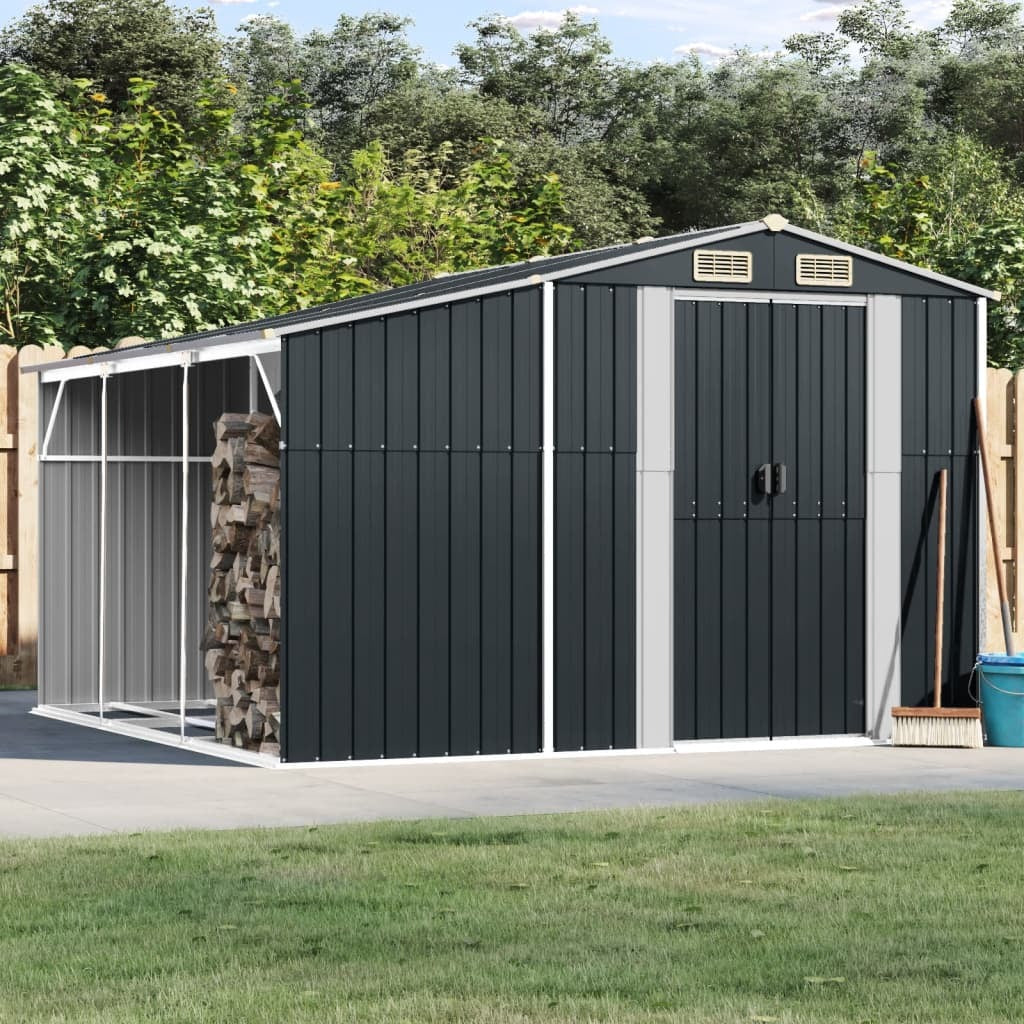 Garden Shed Anthracite 109.1" x 109.8" x 70.5" Galvanized Steel