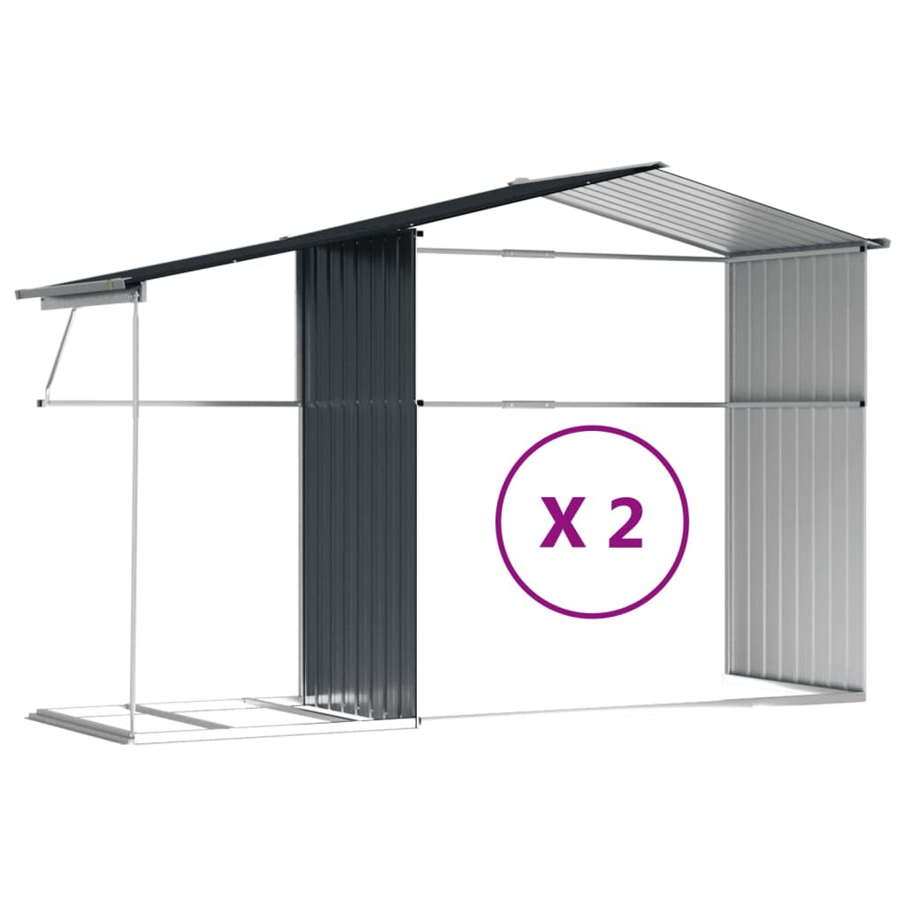 Garden Shed Anthracite 109.1" x 109.8" x 70.5" Galvanized Steel