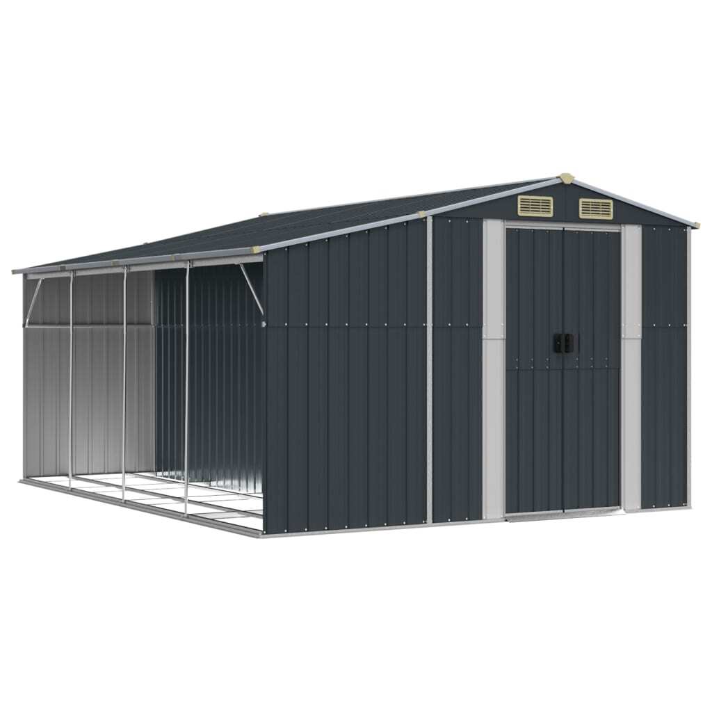 Garden Shed Anthracite 109.1"x143.9"x70.5" Galvanized Steel