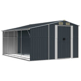 Garden Shed Anthracite 109.1"x143.9"x70.5" Galvanized Steel