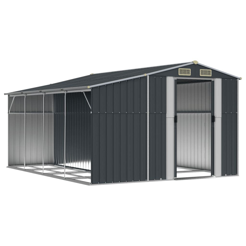 Garden Shed Anthracite 109.1"x143.9"x70.5" Galvanized Steel