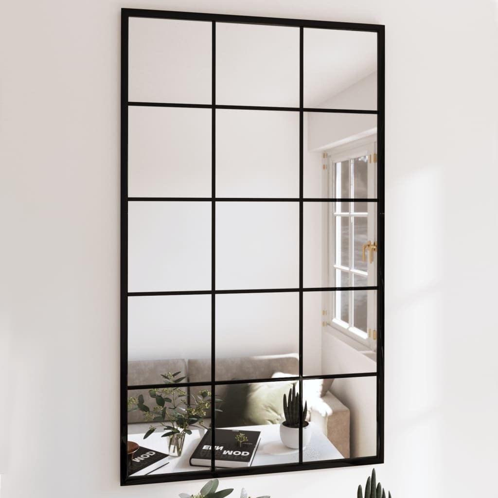 Wall Mirrors 6 pcs Black 39.4"x23.6" Metal