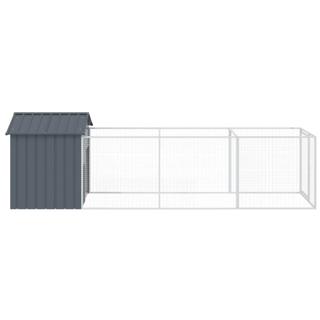 Dog House with Roof Anthracite 46.1"x159.4"x48.4" Galvanized Steel