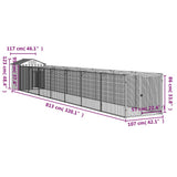 Dog House with Roof Anthracite 46.1"x320.1"x48.4" Galvanized Steel