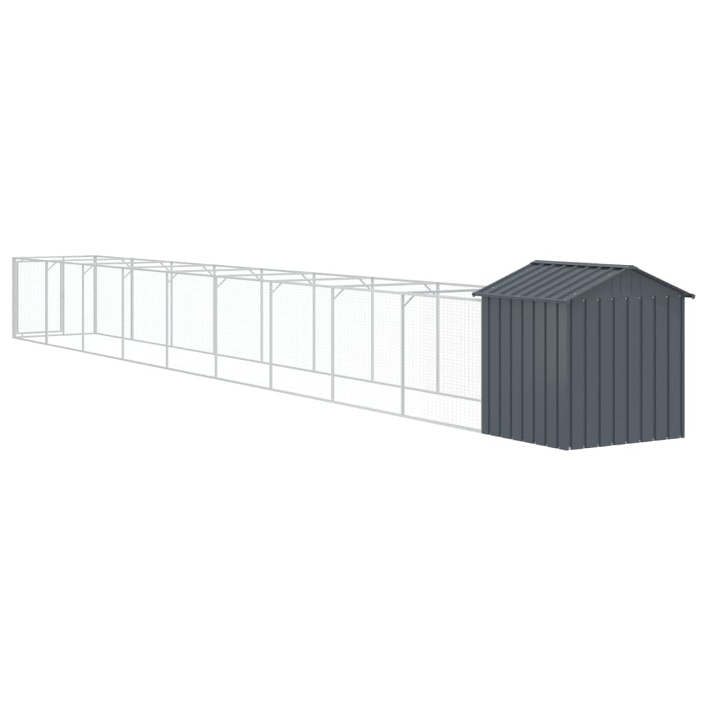 Dog House with Roof Anthracite 46.1"x400.4"x48.4" Galvanized Steel