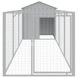 Dog House with Roof Light Gray 46.1"x159.4"x48.4" Galvanized Steel