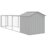 Dog House with Roof Light Gray 46.1"x159.4"x48.4" Galvanized Steel