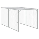 Chicken Cage with Run Anthracite 46.1"x400.4"x48.4" Galvanized Steel