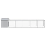 Chicken Cage with Run Light Gray 46.1"x239.8"x48.4" Galvanized Steel