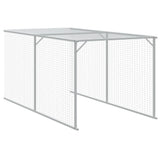 Chicken Cage with Run Light Gray 46.1"x239.8"x48.4" Galvanized Steel