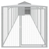Chicken Cage with Run Light Gray 46.1"x320.1"x48.4" Galvanized Steel