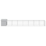 Chicken Cage with Run Light Gray 46.1"x320.1"x48.4" Galvanized Steel