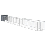 Dog House with Run Anthracite 43.3"x480.7"x43.3" Galvanized Steel