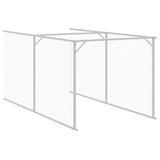 Dog House with Run Light Gray 43.3"x239.8"x43.3" Galvanized Steel