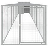 Dog House with Run Light Gray 43.3"x320.1"x43.3" Galvanized Steel