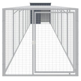 Chicken Cage with Run Anthracite 43.3"x320.1"x43.3" Galvanized Steel