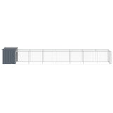 Chicken Cage with Run Anthracite 43.3"x320.1"x43.3" Galvanized Steel