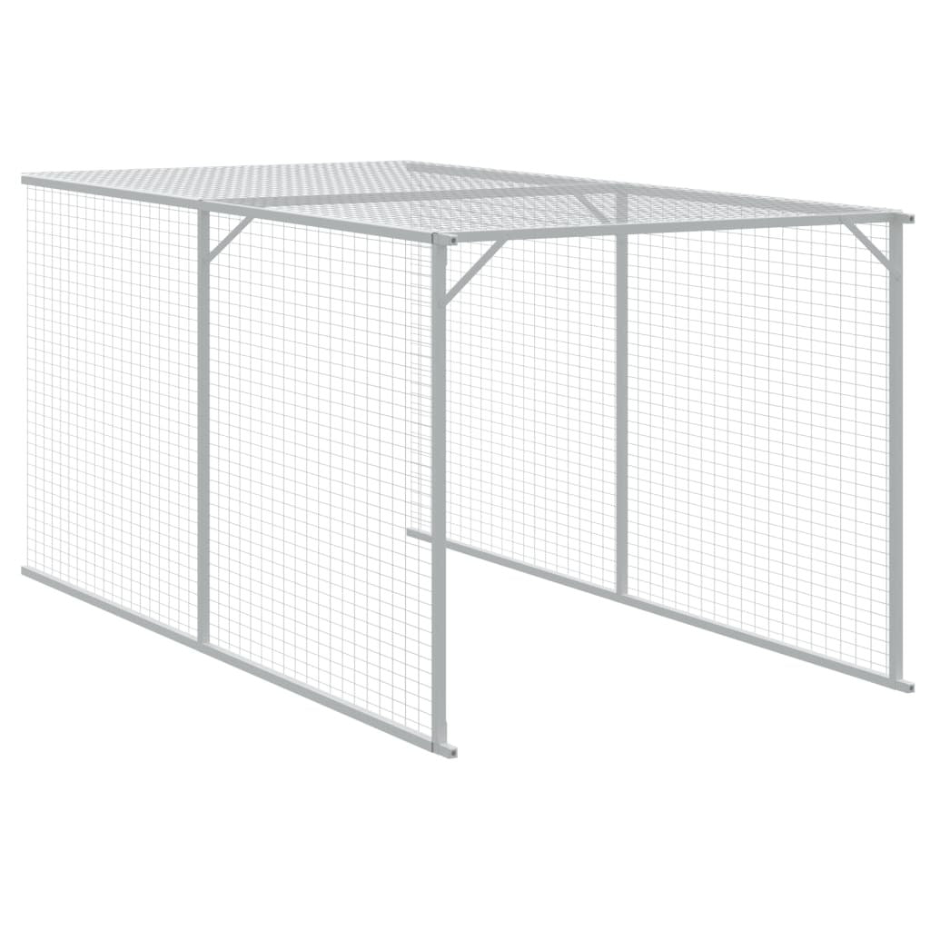 Chicken Cage with Run Anthracite 43.3"x400.4"x43.3" Galvanized Steel