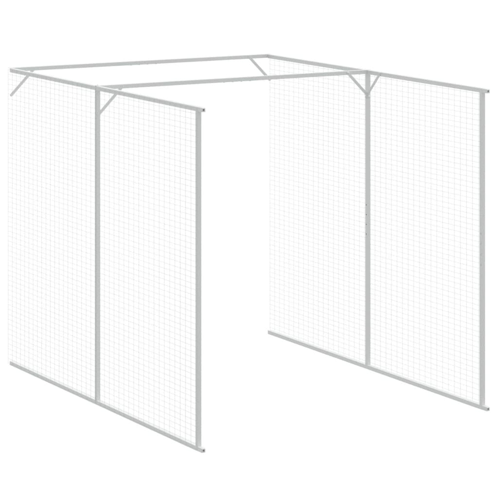 Dog House with Run Anthracite 65"x179.1"x71.3" Galvanized Steel
