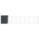 Dog House with Run Anthracite 65"x339.8"x71.3" Galvanized Steel