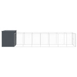 Dog House with Run Anthracite 84.3"x340.6"x71.3" Galvanized Steel