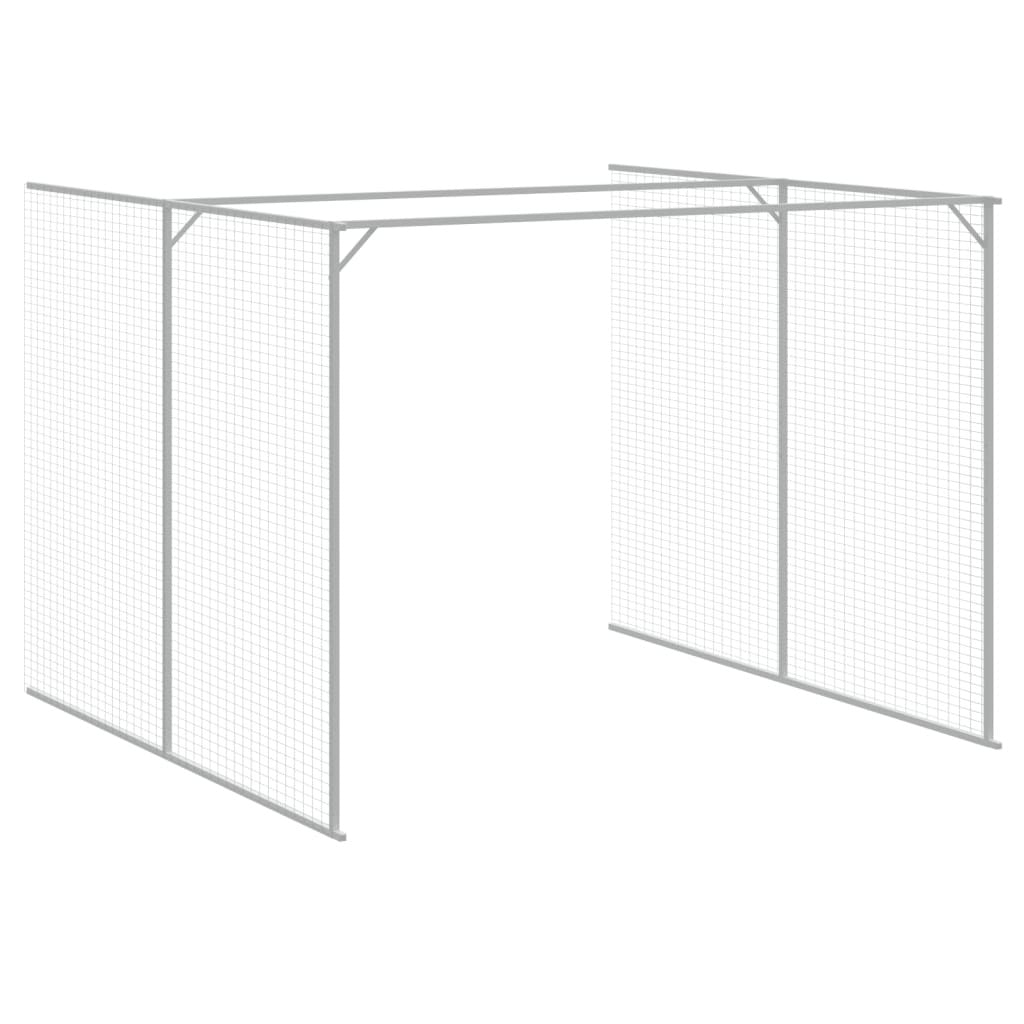 Dog House with Run Anthracite 84.3"x420.9"x71.3" Galvanized Steel