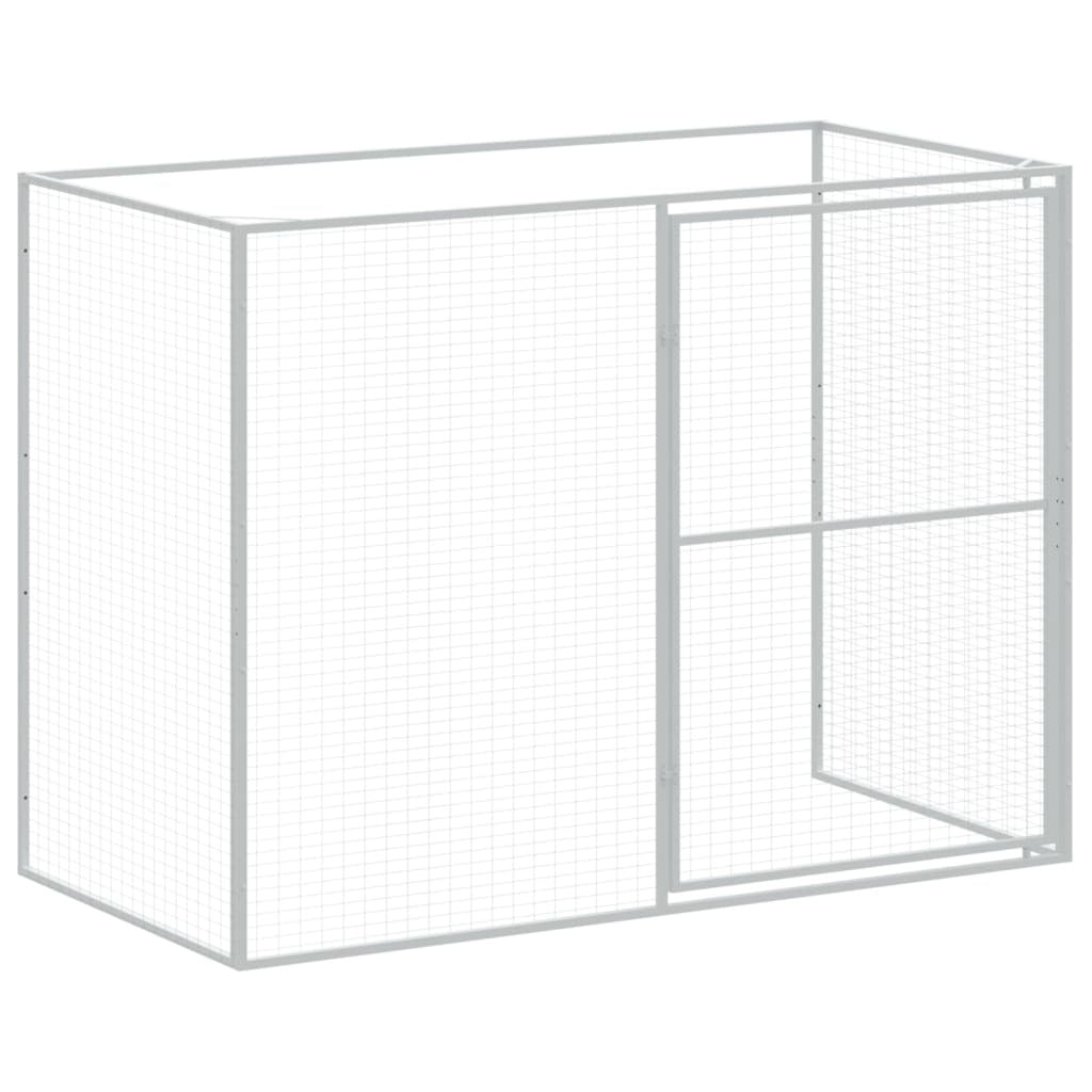 Dog House with Run Anthracite 84.3"x420.9"x71.3" Galvanized Steel