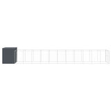 Dog House with Run Anthracite 84.3"x501.2"x71.3" Galvanized Steel
